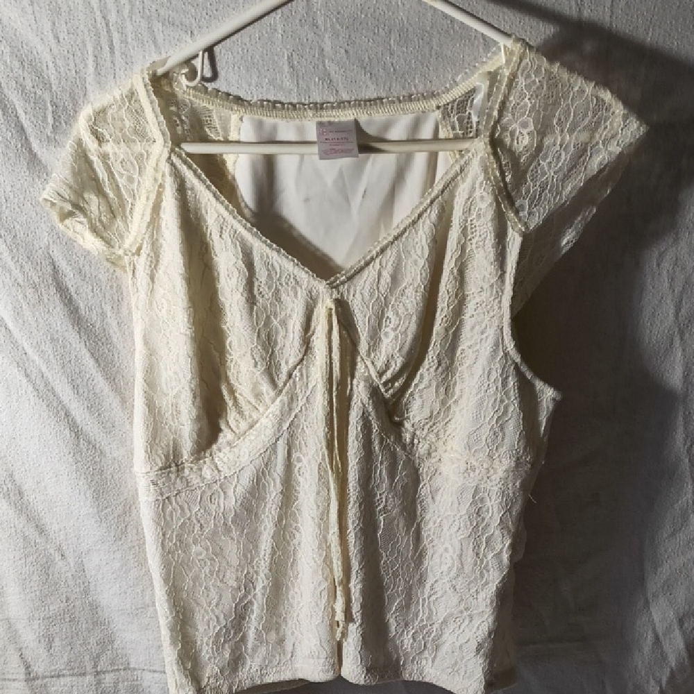 No Boundaries Cream Lace Top